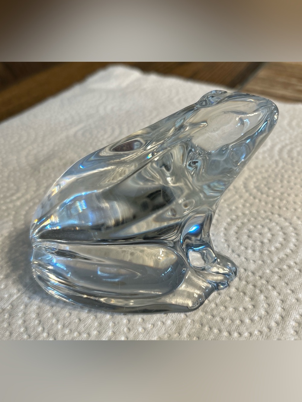 VTG  Baccarat Crystal Frog Paperweight